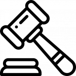 icon of a gavel in black