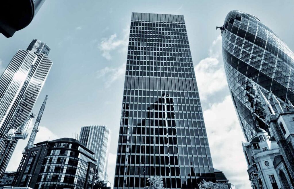 London financial district.